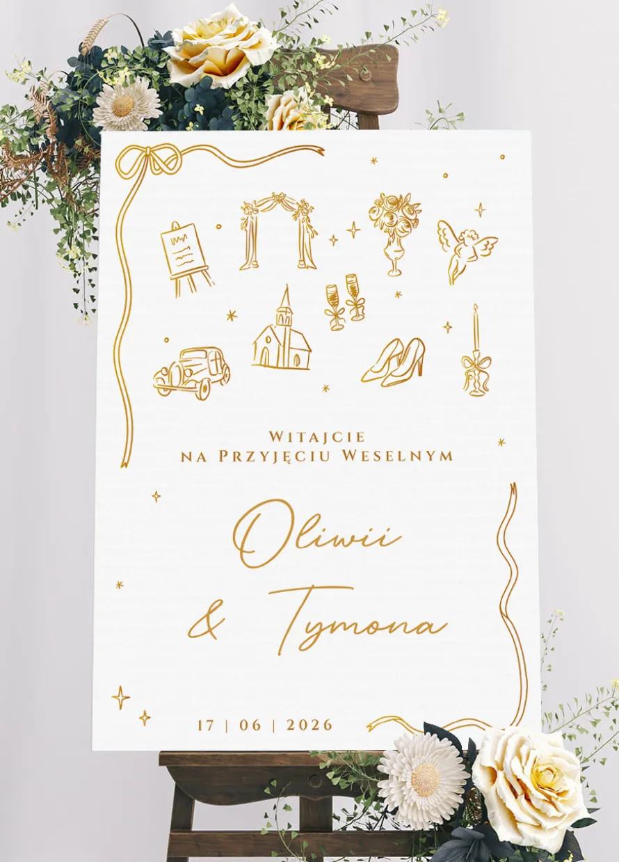 Personalizowana tablica powitalna NA WESELE