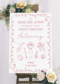 Personalizowana tablica powitalna NA CHRZEST dziewczynki