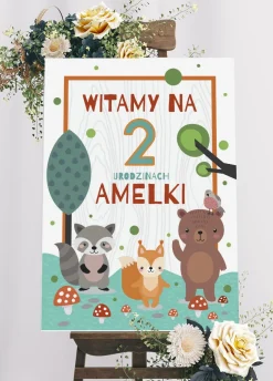 Personalizowana tablica powitalna LEŚNE ZWIERZĘTA