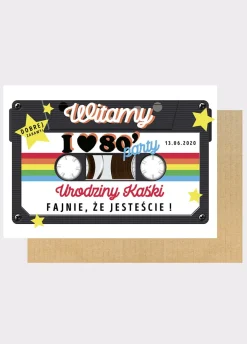 Personalizowana tablica powitalna I LOVE 80's dekoracja lata 80