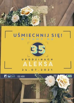 Personalizowana tablica powitalna URODZINY FOTOGRAFA