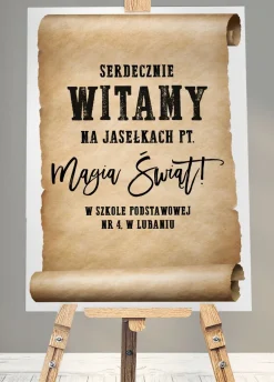 Personalizowana tablica powitalna OBWIESZCZENIE