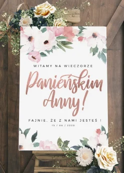 Personalizowana tablica powitalna na wieczór panieński BOHO