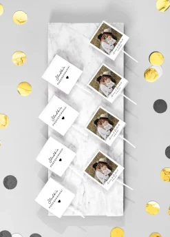 Personalizowane lizaki ze zdjęciem PODZIĘKOWANIA NA ŚLUB DLA GOŚCI