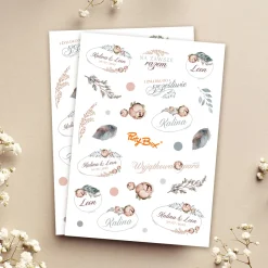 Personalizowane naklejki BOHO do księgi gości