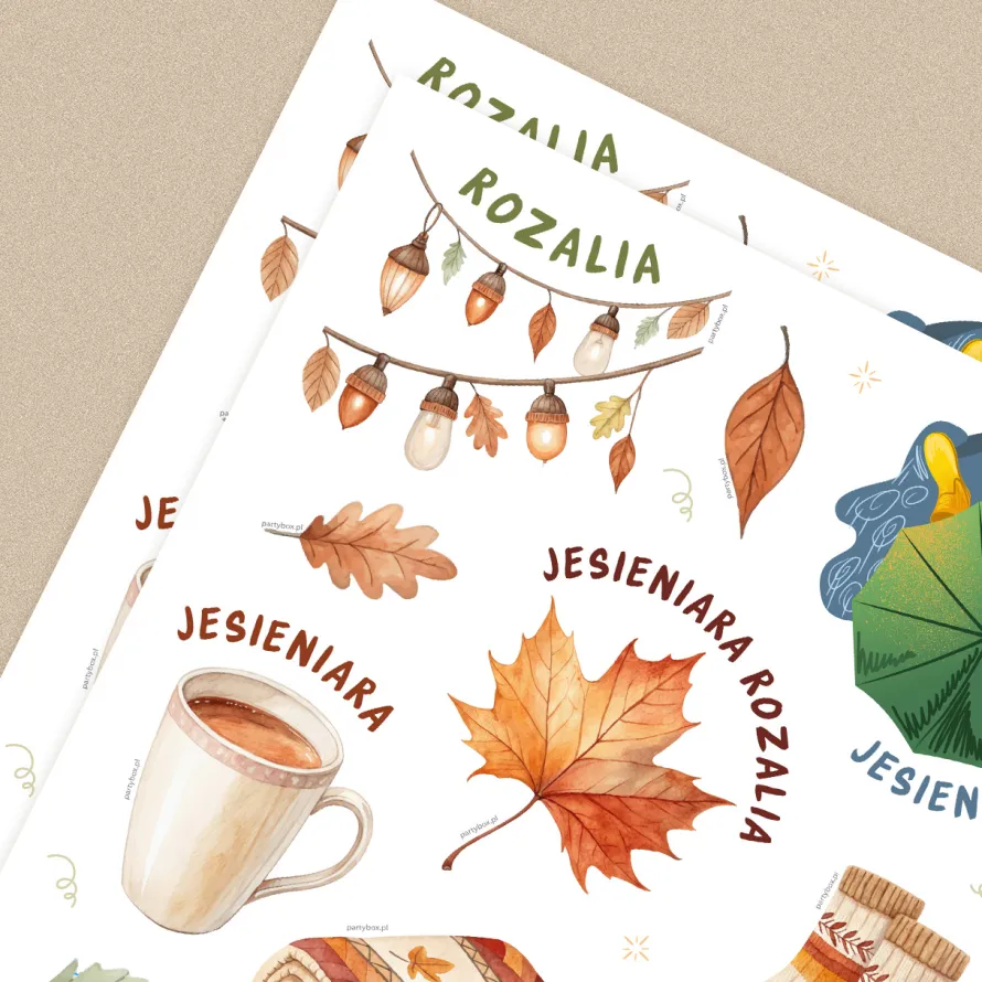 Personalizowane naklejki JESIEŃ