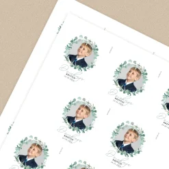 Personalizowane naklejki KOMUNIJNE PODZIĘKOWANIE ze zdjęciem