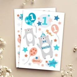 Personalizowane naklejki na roczek MAŁY MIŚ