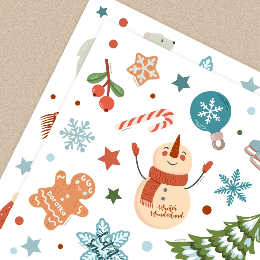 Personalizowane naklejki świąteczne WINTER WONDERLAND