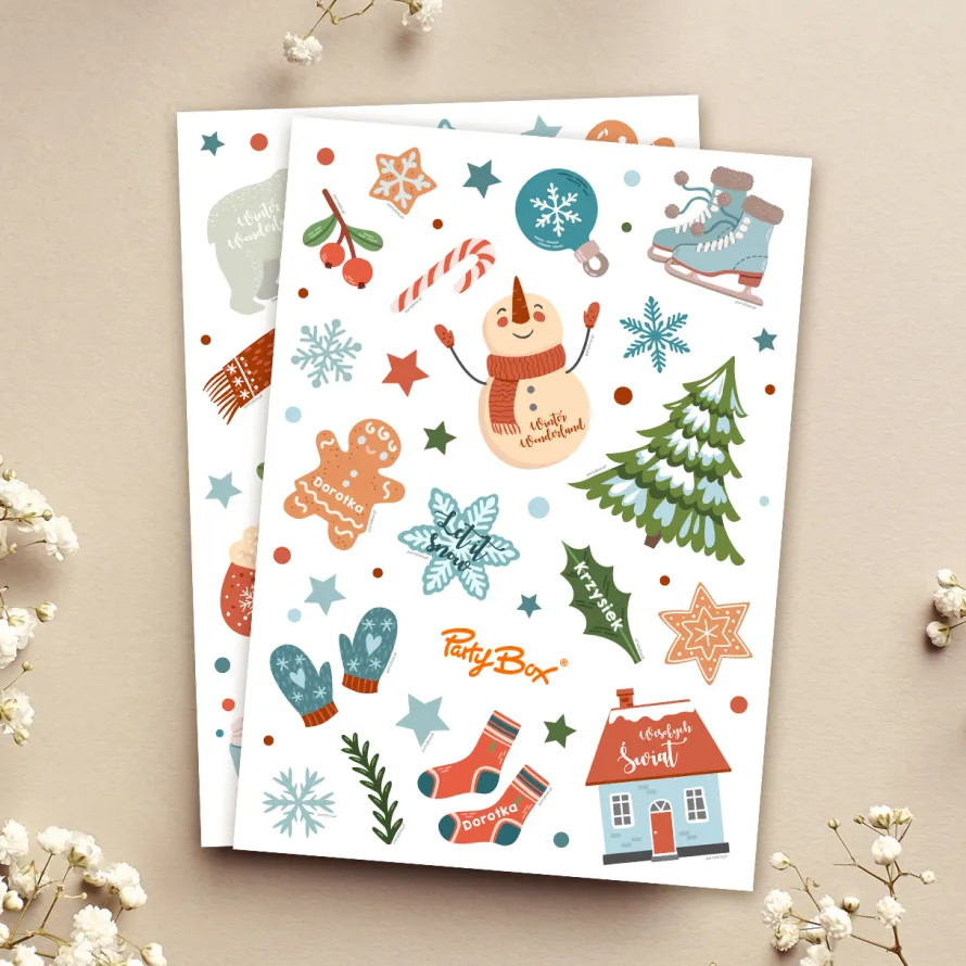 Personalizowane naklejki świąteczne WINTER WONDERLAND