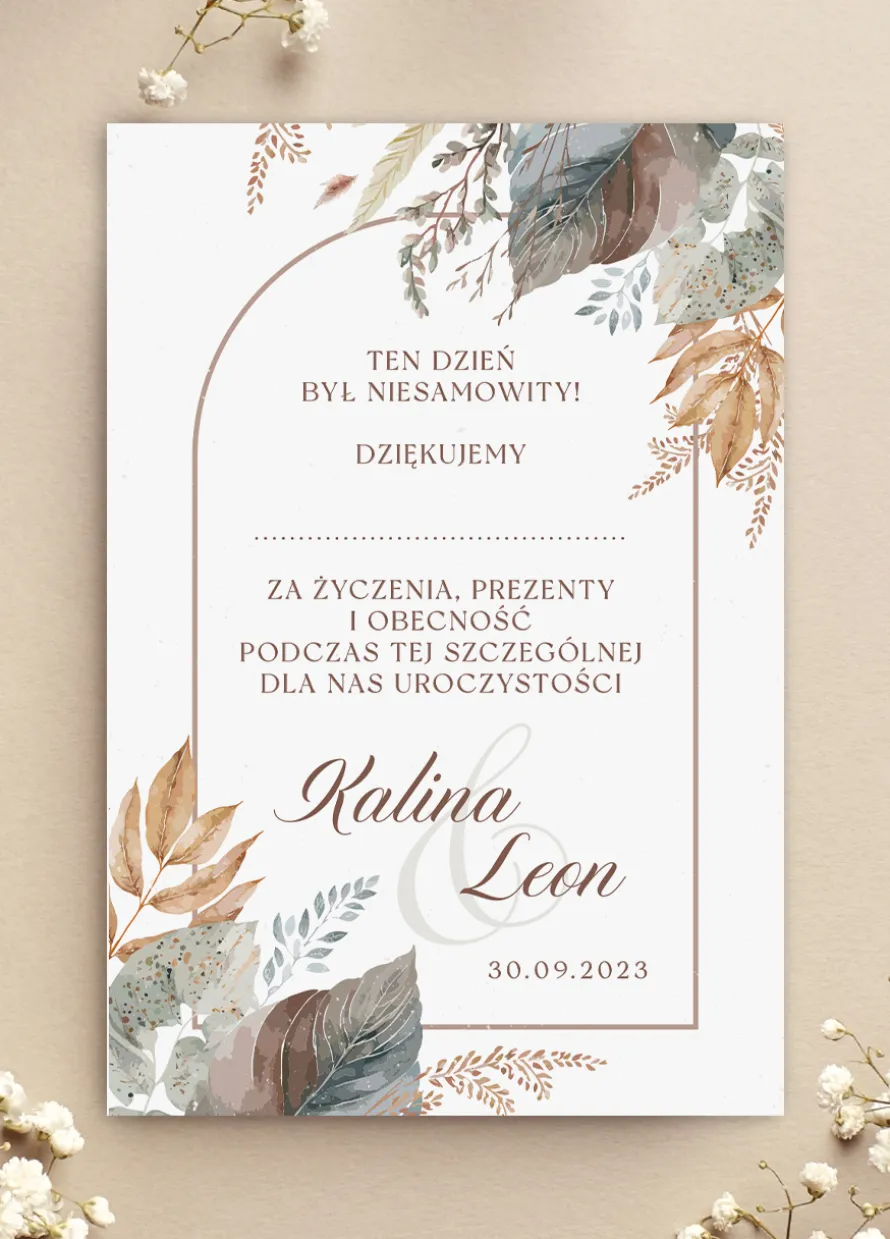Personalizowane podziękowania dla gości BOHO