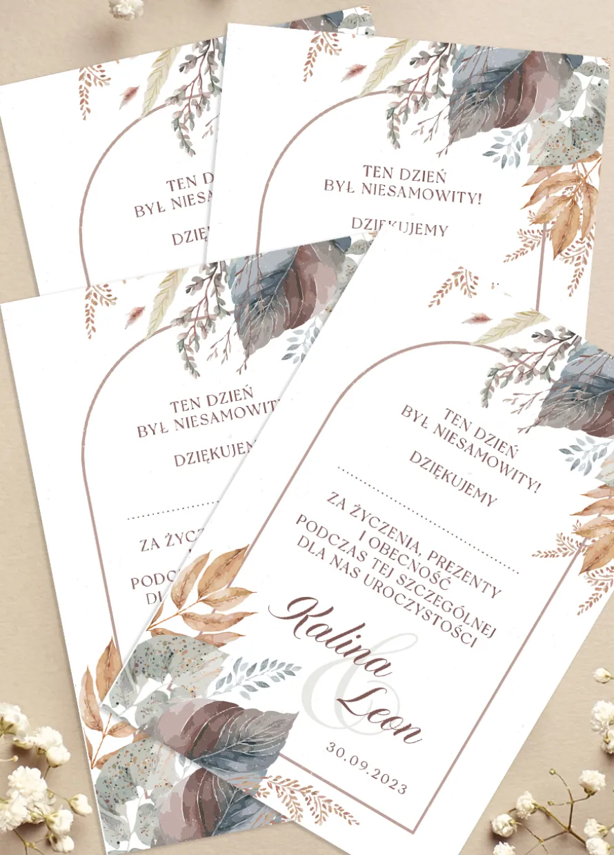 Personalizowane podziękowania dla gości BOHO