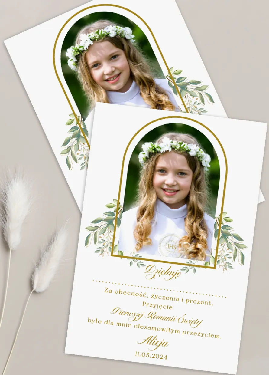 Personalizowane PODZIĘKOWANIA KOMUNIJNE dla gości