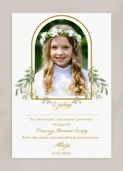 Personalizowane PODZIĘKOWANIA KOMUNIJNE dla gości