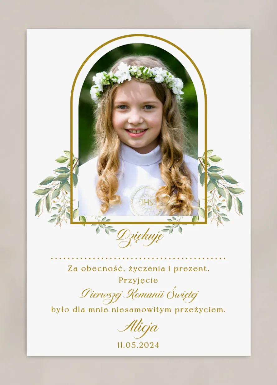 Personalizowane PODZIĘKOWANIA KOMUNIJNE dla gości