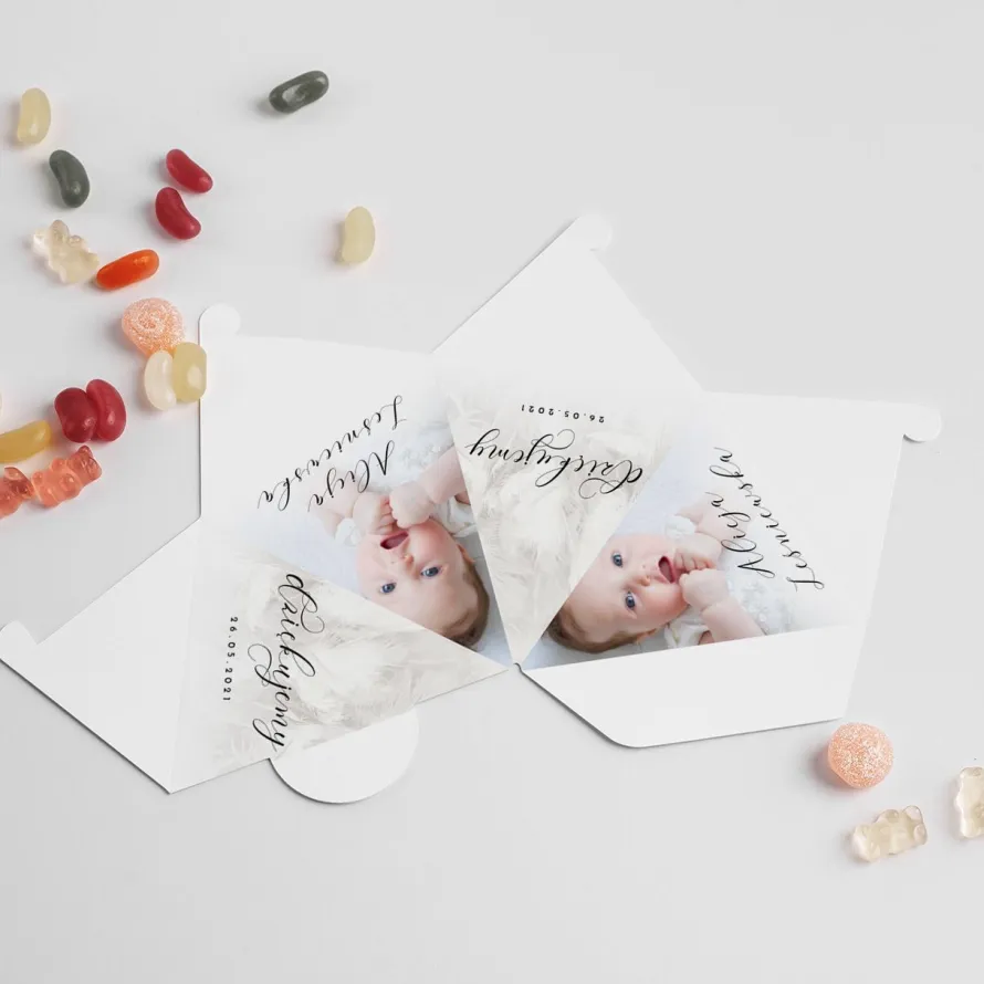 Personalizowane pudełeczka podziękowania dla gości CHRZEST (6szt.)