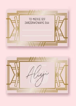 Personalizowane winietki na urodziny GLAMOUR różowe (15szt.)
