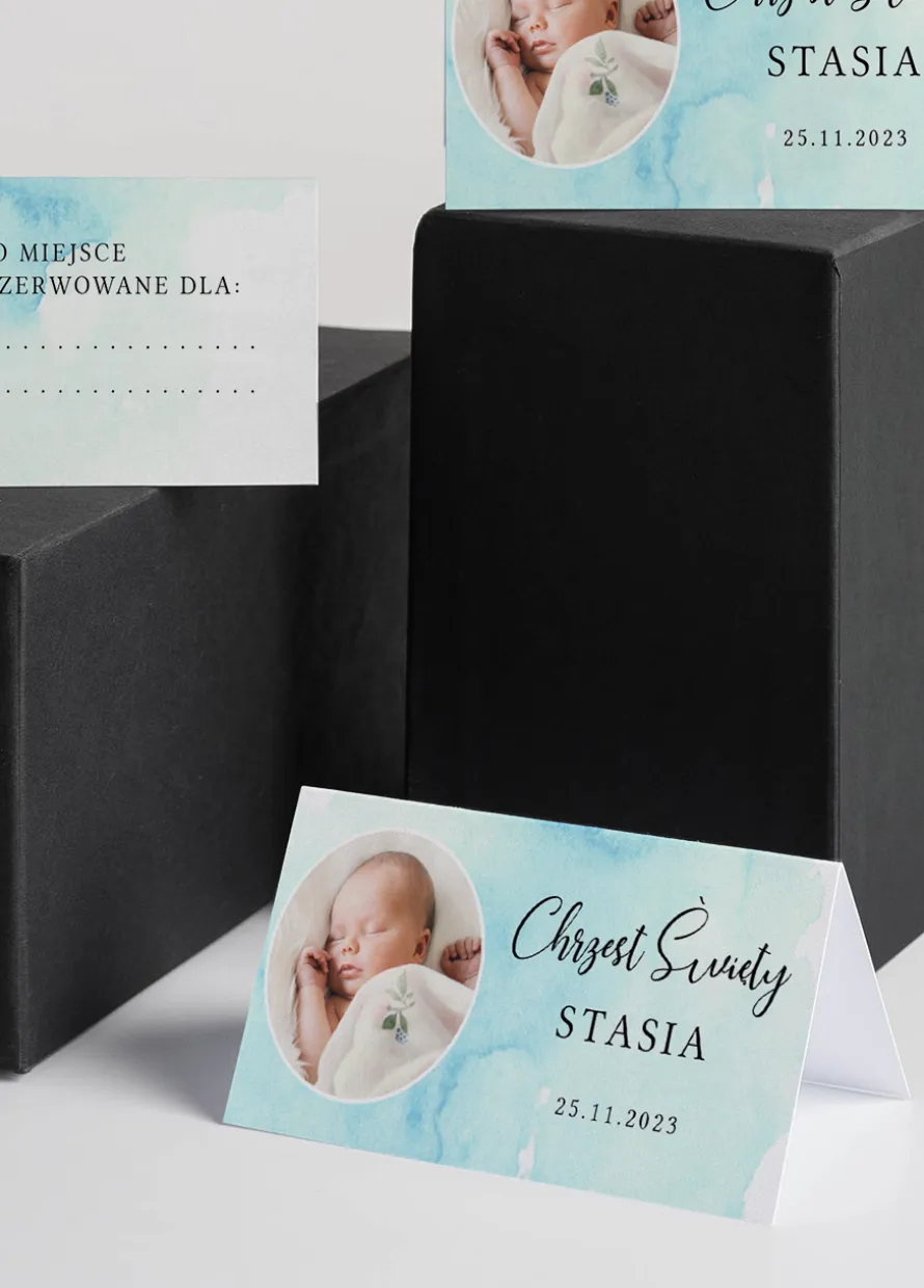 Personalizowane winietki na CHRZEST CHŁOPCA