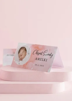 Personalizowane winietki na CHRZEST DZIEWCZYNKI