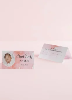 Personalizowane winietki na CHRZEST DZIEWCZYNKI