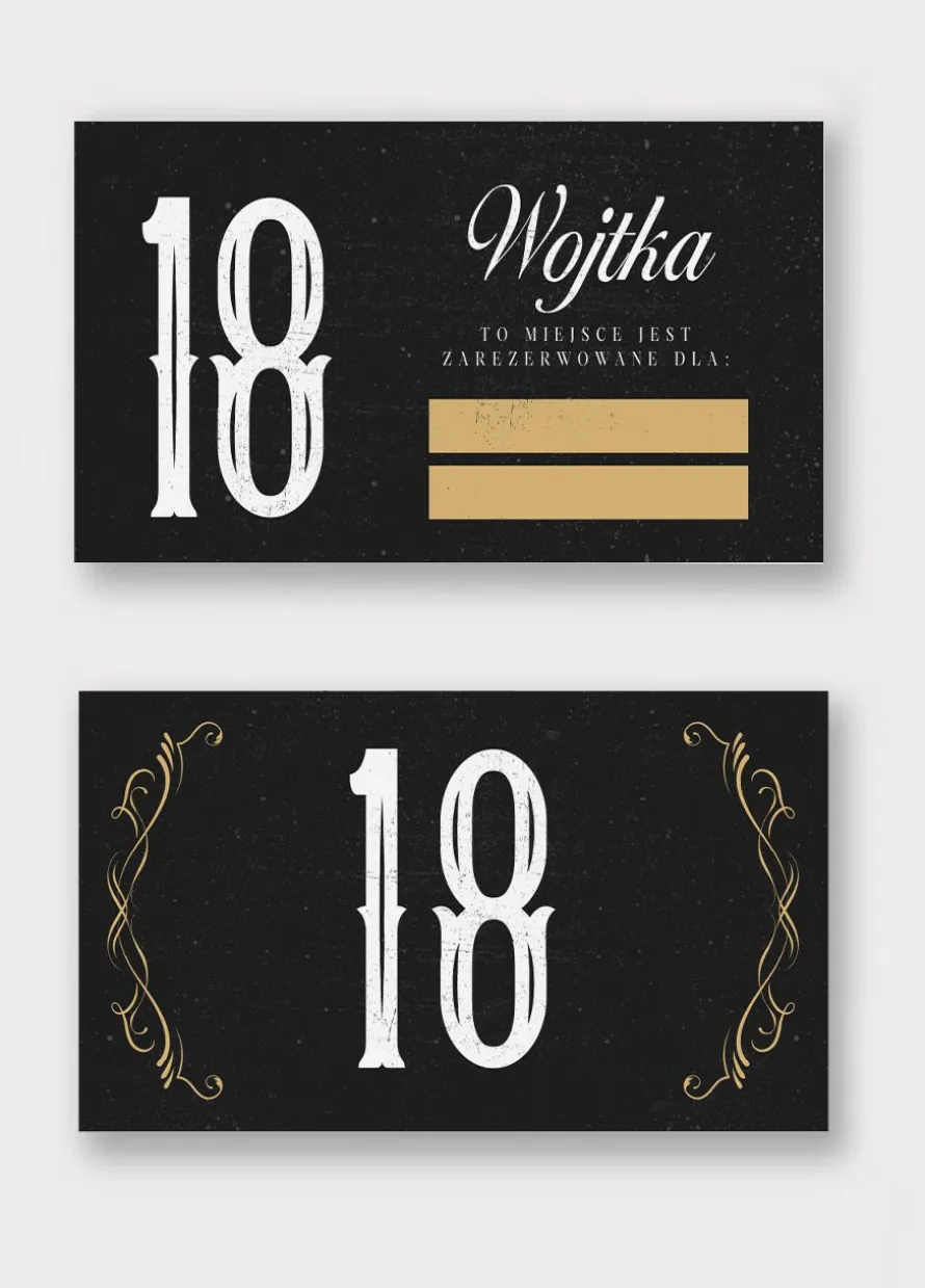 Personalizowane winietki na 18 DLA CHŁOPAKA (15szt.)