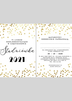 Personalizowane zaproszenia na studniówkę KONFETTI