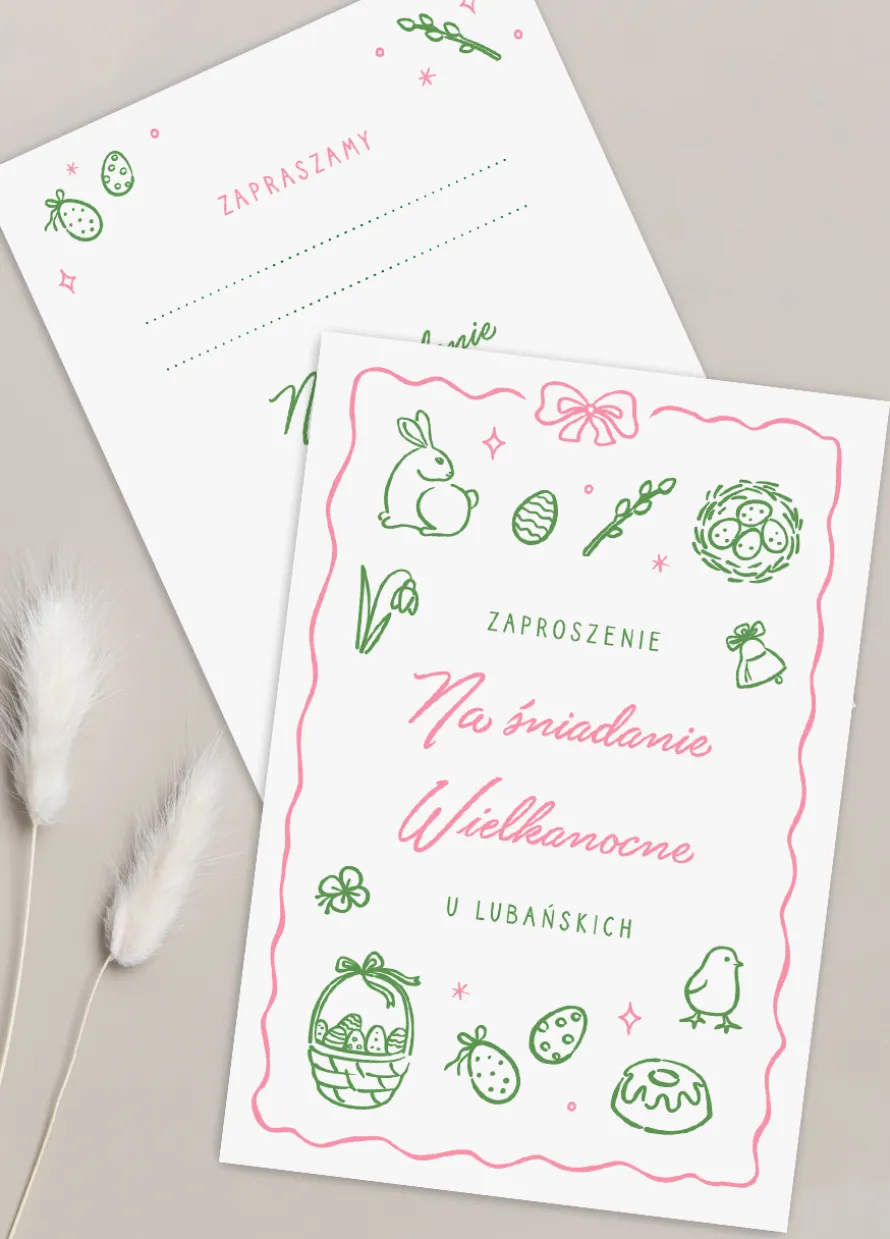 Personalizowane zaproszenie na ŚNIADANIE WIELKANOCNE