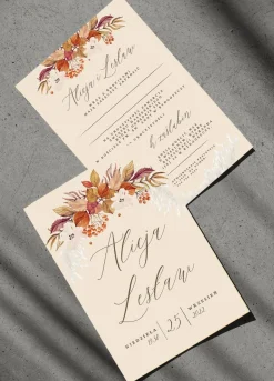 Personalizowane zaproszenia ślubne JESIEŃ
