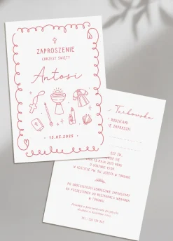 Personalizowane zaproszenie NA CHRZEST dziewczynki