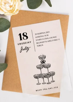 Personalizowane ZAPROSZENIA URODZINOWE z kalką