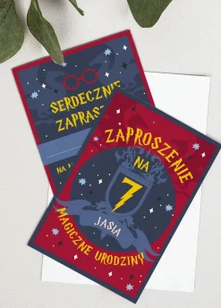 Personalizowane zaproszenia na urodziny MAŁEGO CZARODZIEJA