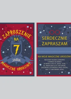 Personalizowane zaproszenia na urodziny MAŁEGO CZARODZIEJA