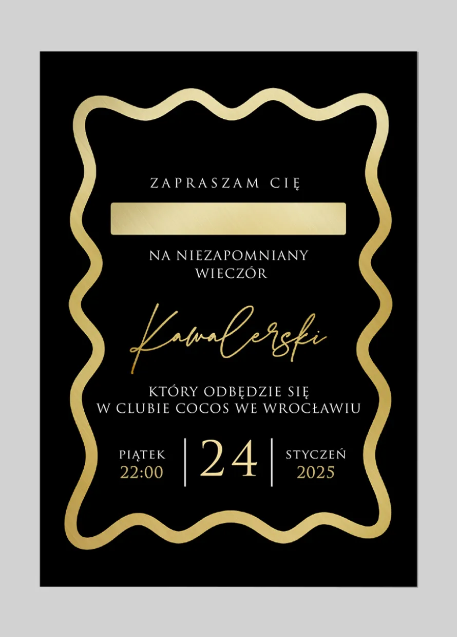 Personalizowane ZAPROSZENIA NA WIECZÓR KAWALERSKI