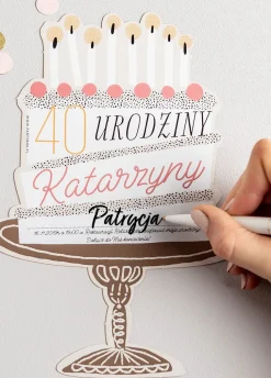 Personalizowane zaproszenia urodzinowe TORT (6szt.)