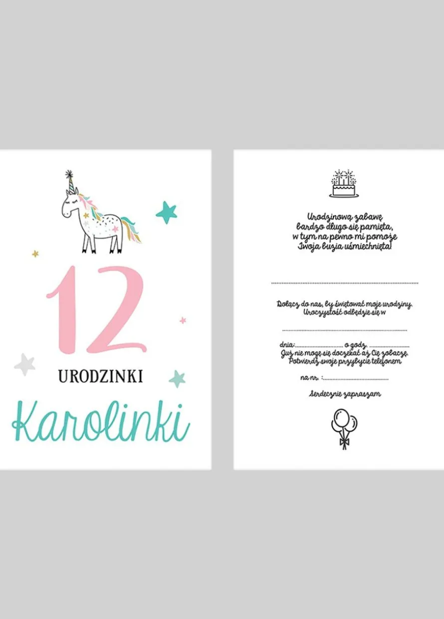 Personalizowane zaproszenia JEDNOROŻEC