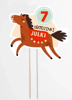 Personalizowany topper na tort z koniem KONIK