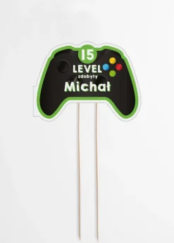 Personalizowany topper na tort dla gracza LEVEL