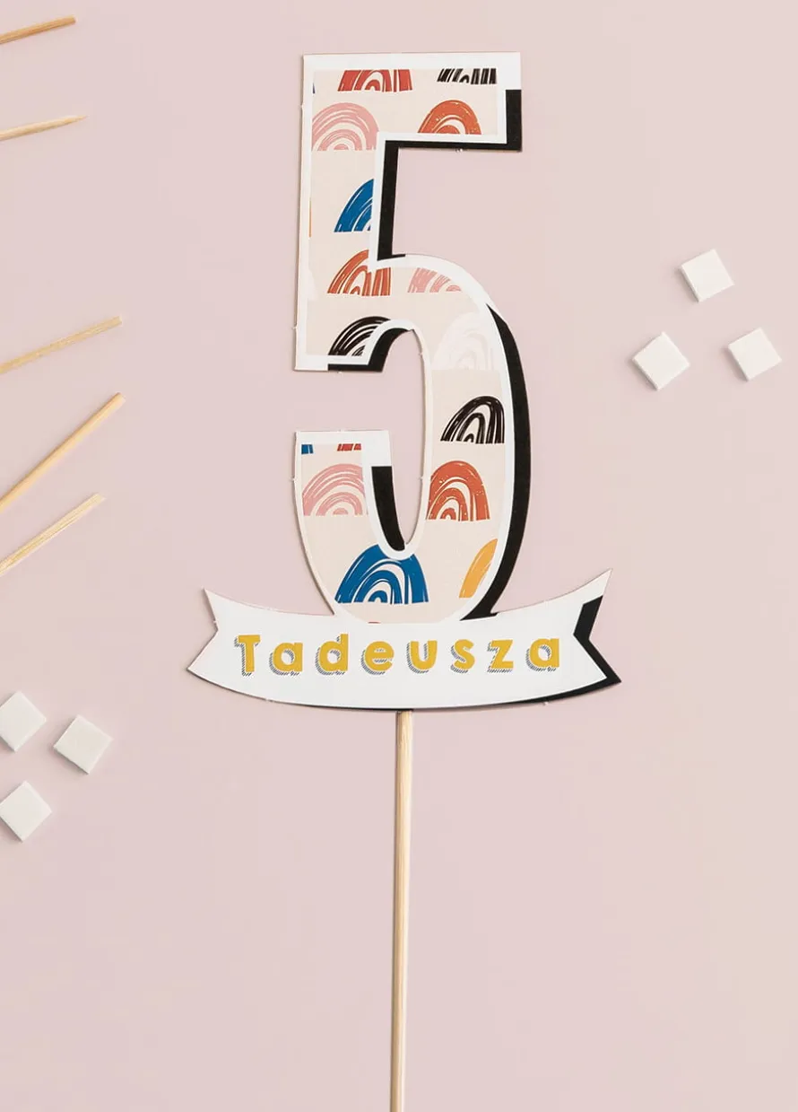Personalizowany topper na tort na 5 URODZINY