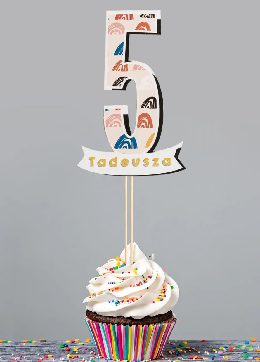Personalizowany topper na tort na 5 URODZINY