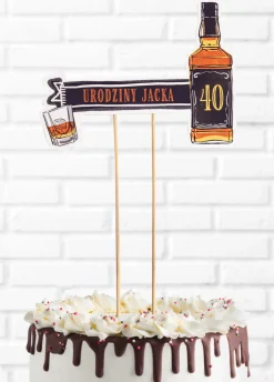 Personalizowany topper na tort dla faceta JACK whisky