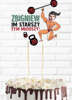 Personalizowany topper na tort SIŁACZ dekoracja na tort urodzinowy dla faceta