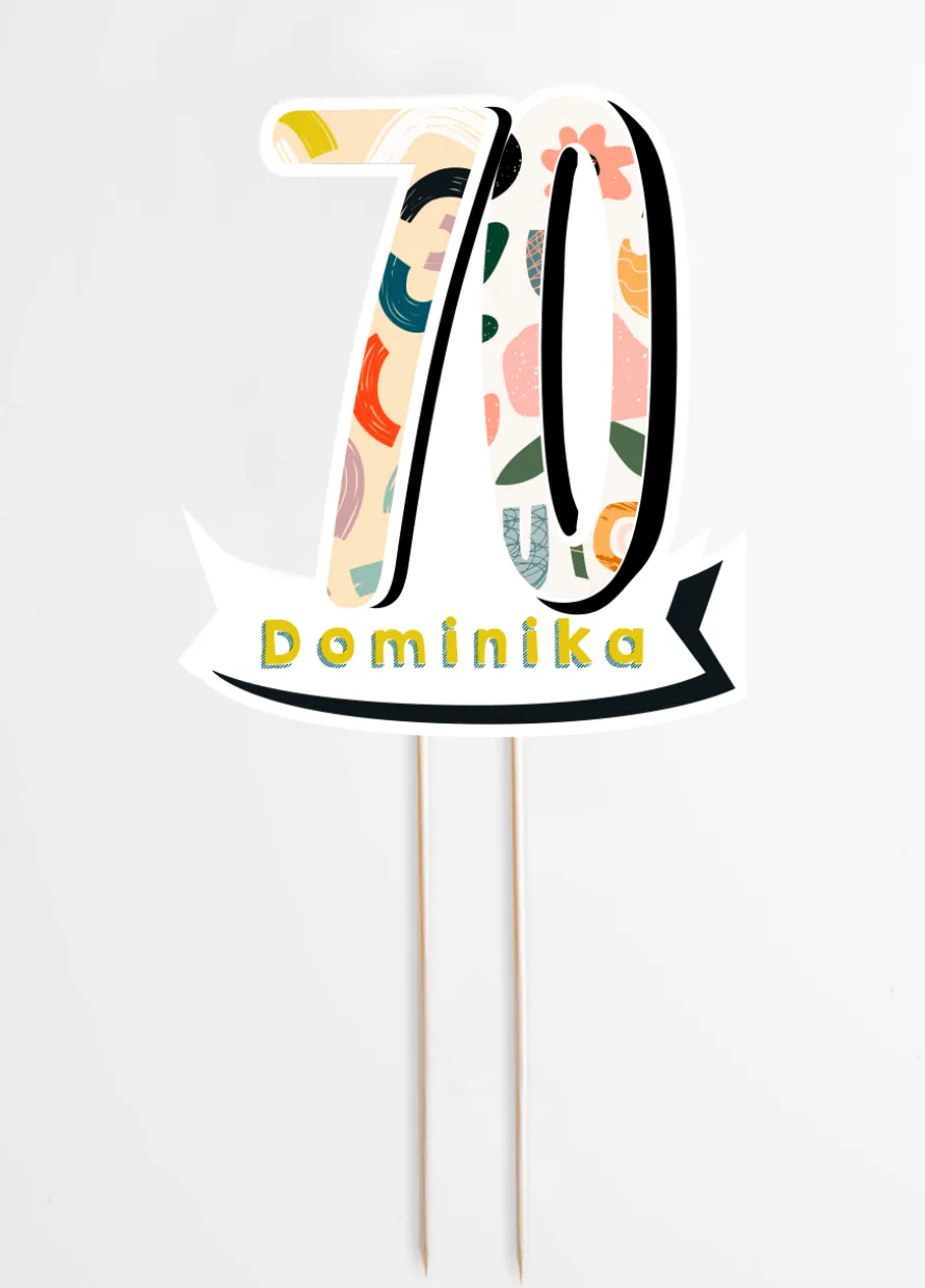 Personalizowany topper na 70 URODZINY