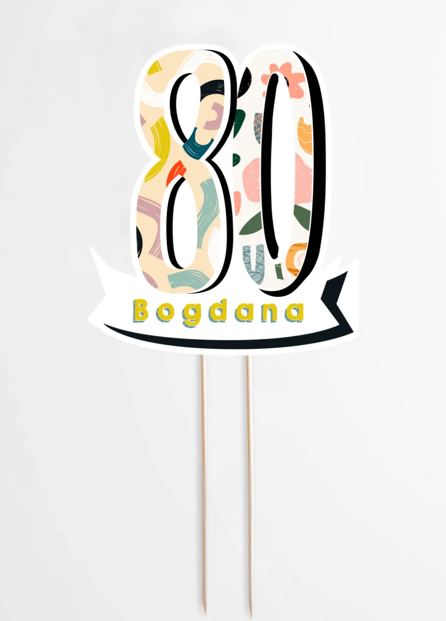 Personalizowany topper na 80 URODZINY