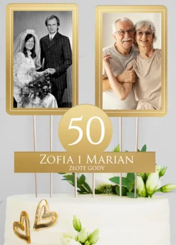 Personalizowany topper 50 ROCZNICA ŚLUBU