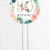 Personalizowany topper 80 urodziny KWIATY