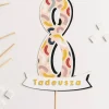 Personalizowany topper urodzinowy Z CYFRĄ 8