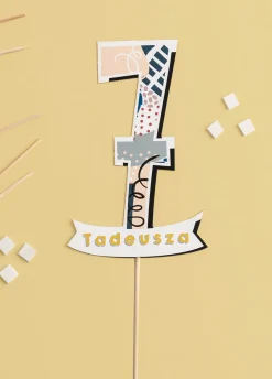 Personalizowany topper urodzinowy Z CYFRĄ 7