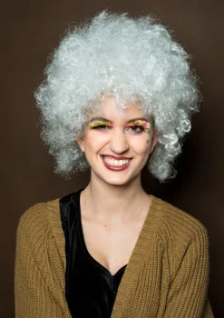 Peruka AFRO biała