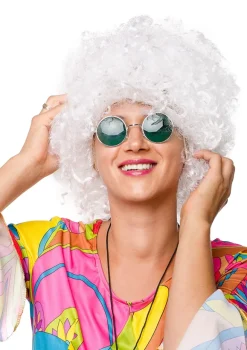 Peruka AFRO biała