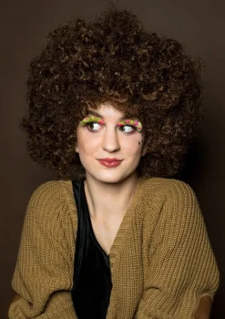 Peruka AFRO brązowa